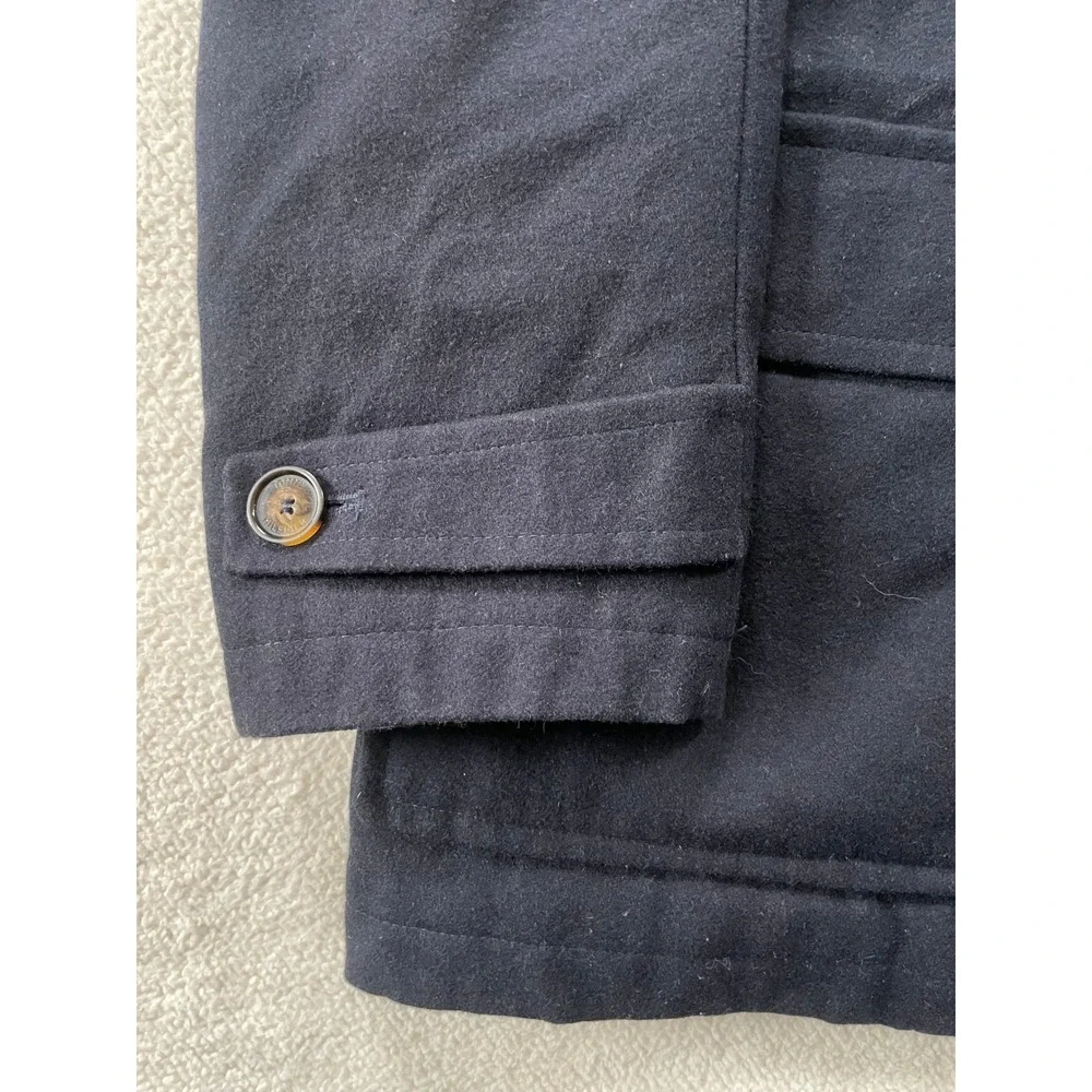 Tommy Hilfiger Duffle‎ Coat Mens Small Navy Blue Wool Blend Toggle Hooded Jacket